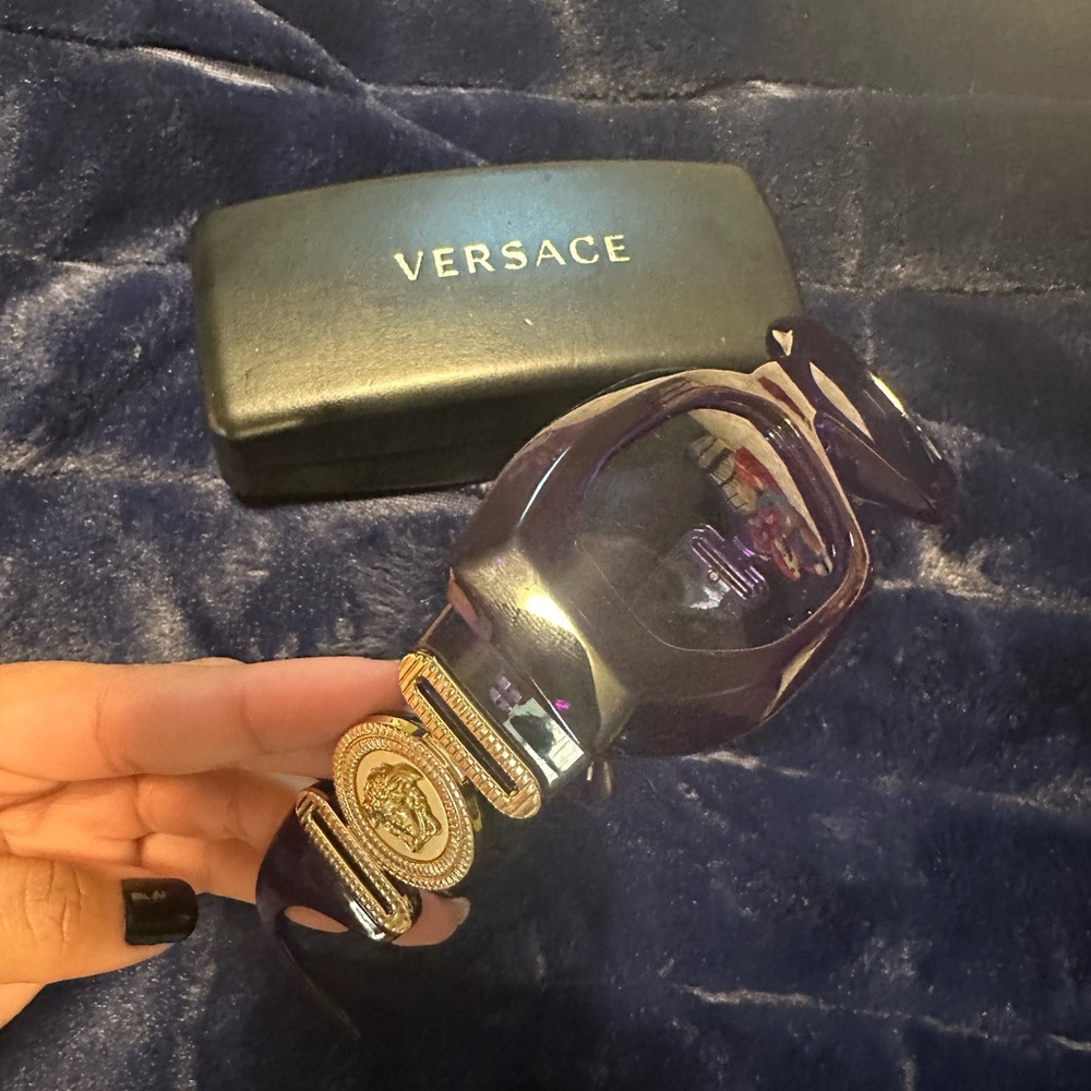 Versace Purple Sunglasses with Gold Medusa Detail